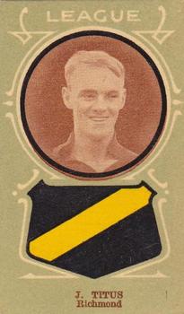 1933 Giant Brand Australian Licorice League and Association Footballers #NNO Jack Titus Front